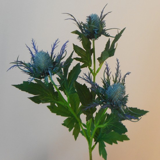 Wild Sea Holly Thistles Aqua Blue 67cm Artificial Thistles